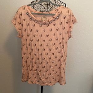 Pink Skull Print Top